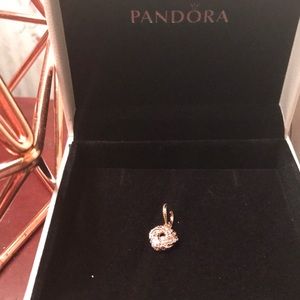 New! Pandora rose gold love knot charm
